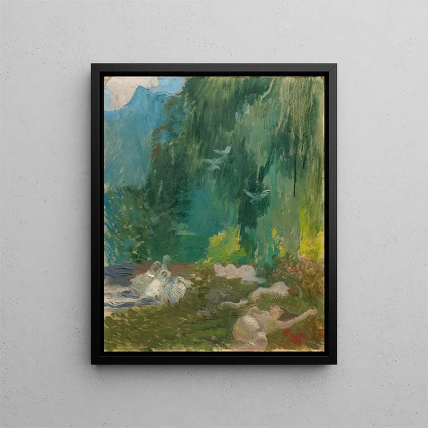 La Sieste - Albert Besnard — framed artwork on a wall