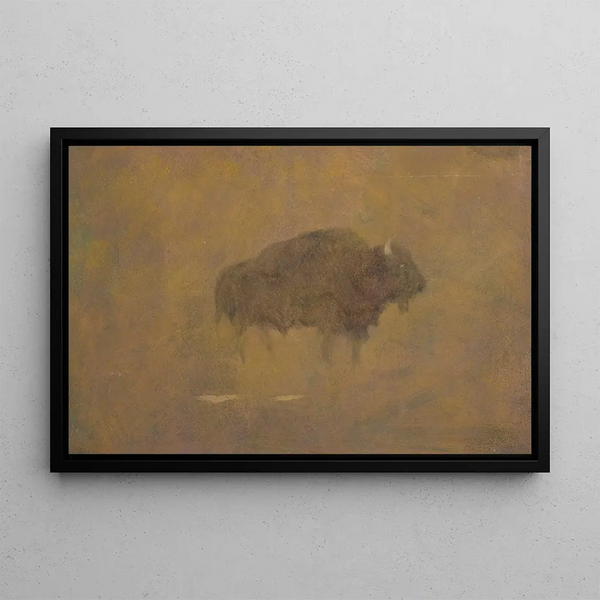 Buffalo in a Sandstorm - Albert Bierstadt — framed artwork on a wall