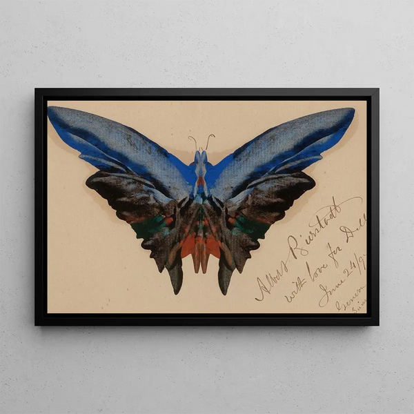 Butterfly Painting for Dell - Albert Bierstadt — framed artwork on a wall