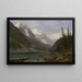 Canadian Rockies painting, Lake Louise - Albert Bierstadt — framed artwork on a wall