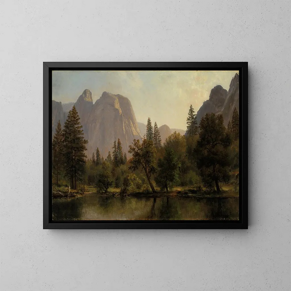 Rochers de la cathédrale, vallée de Yosemite - Albert Bierstadt — framed artwork on a wall