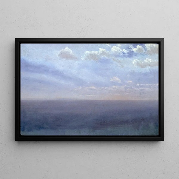 Study of clouds with sea and sky - Albert Bierstadt — framed artwork on a wall