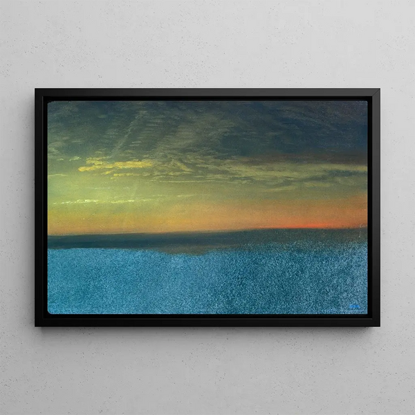 Study of Clouds with Sunset - Albert Bierstadt — framed artwork on a wall