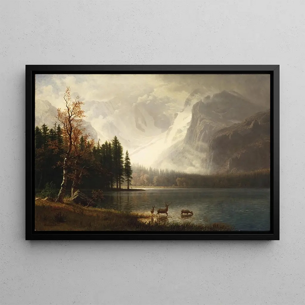 Estes Park Colorado Whytes Lake - Albert Bierstadt — framed artwork on a wall