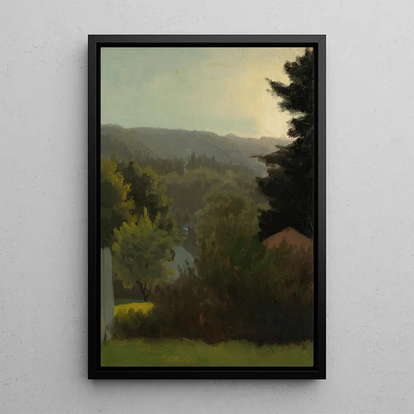 Hillside Forests - Albert Bierstadt — framed artwork on a wall