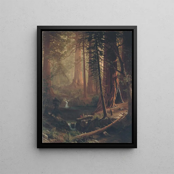 California Giant Sequoias - Albert Bierstadt — framed artwork on a wall