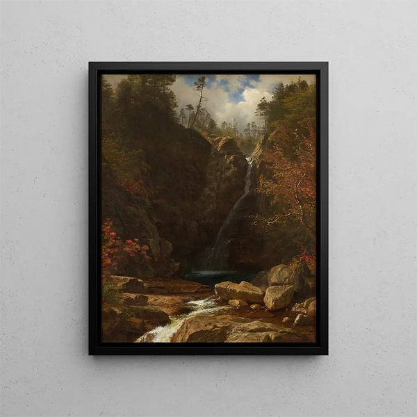 Waterfalls of Glen Ellis - Albert Bierstadt — framed artwork on a wall