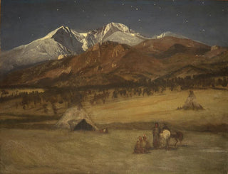 Indian encampment at dusk - Albert Bierstadt — artwork view