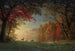 Sunset Indian, deer near a lake - Albert Bierstadt — artwork view