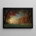 Sunset Indian, deer near a lake - Albert Bierstadt — framed artwork on a wall