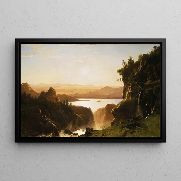 Lac Island, Wind River Range, Wyoming - Albert Bierstadt — framed artwork on a wall