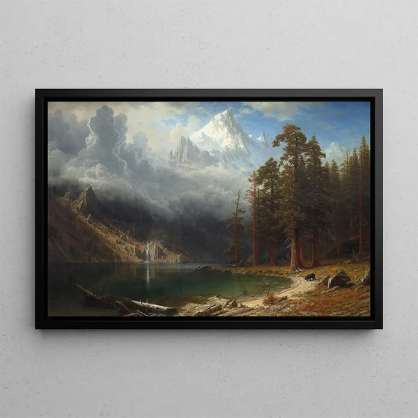 Mont Corcoran - Albert Bierstadt — framed artwork on a wall