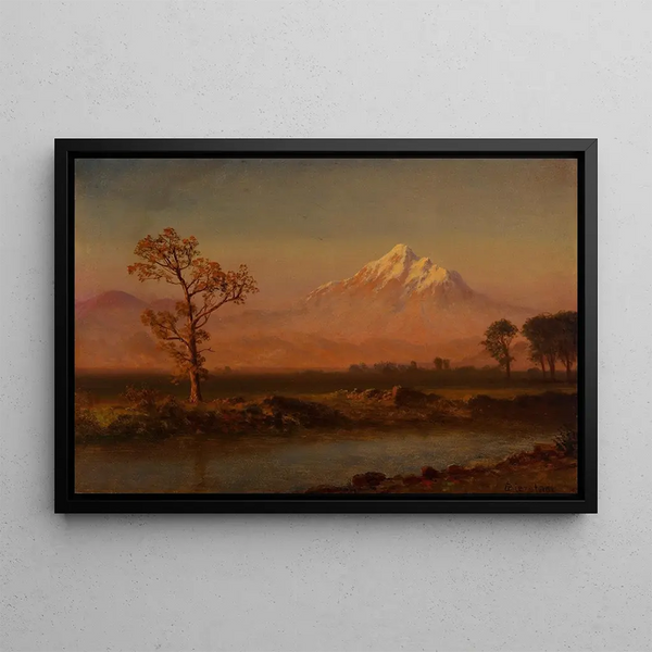 Mount Hood - Albert Bierstadt — framed artwork on a wall