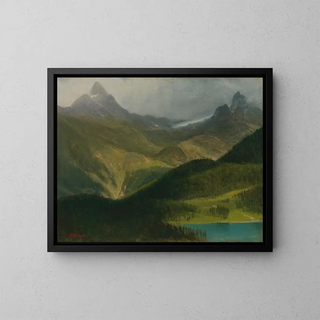 Mountain Landscape Painting - Albert Bierstadt — framed artwork on a wall