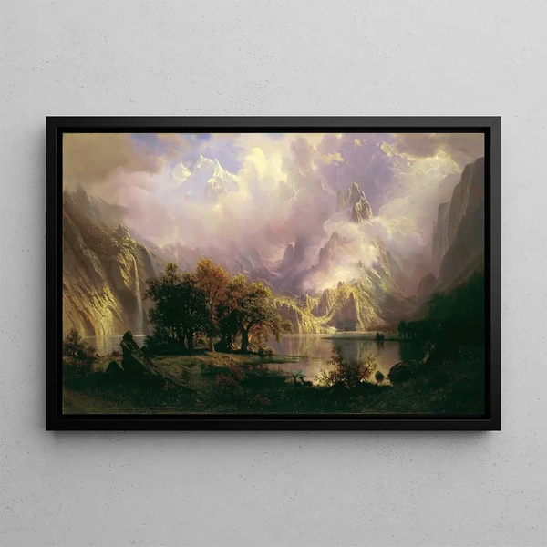 Mountain Landscape Painting - Albert Bierstadt — framed artwork on a wall