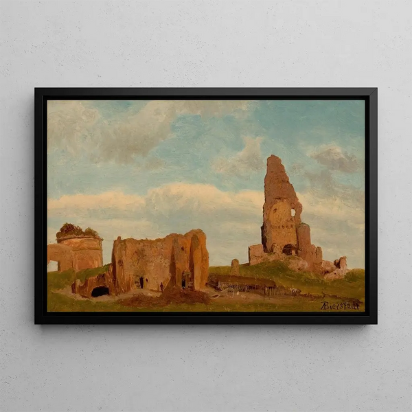 Ruins of the Roman Campagna - Albert Bierstadt — framed artwork on a wall