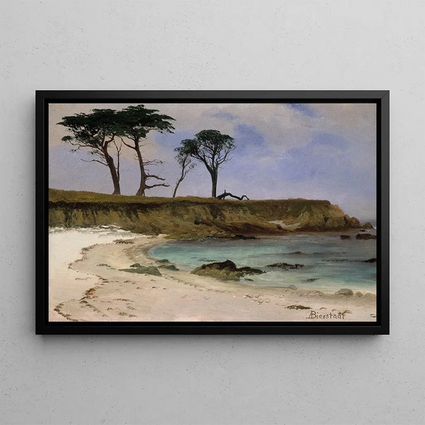 Anse marine - Albert Bierstadt — framed artwork on a wall