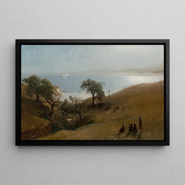 Study for the Entrance at Monterey - Albert Bierstadt — framed artwork on a wall