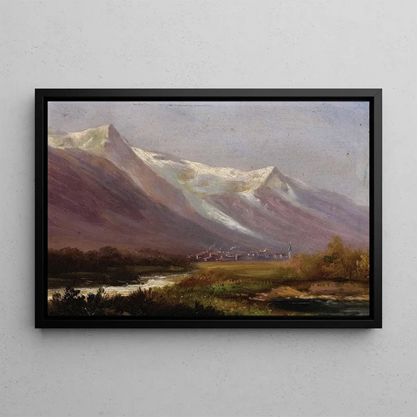 Mountain Study Painting - Albert Bierstadt — framed artwork on a wall