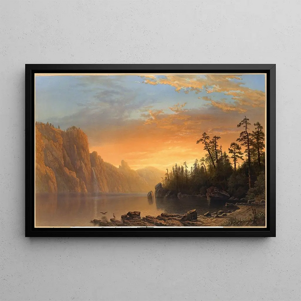 California Sunset Painting - Albert Bierstadt — framed artwork on a wall