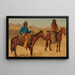Trapper and Native American guide on horseback - Albert Bierstadt — framed artwork on a wall