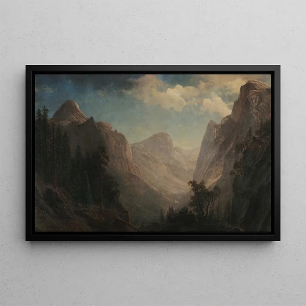 View in Yosemite Valley - Albert Bierstadt — framed artwork on a wall