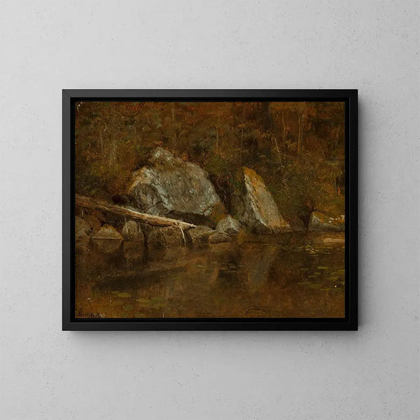 Montagnes Blanches, Écho Lake - Albert Bierstadt — framed artwork on a wall