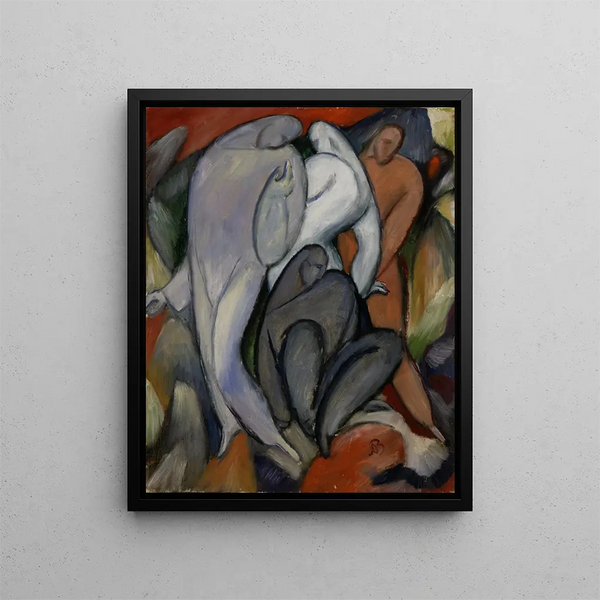 Quatre Pierrots - Albert Bloch — framed artwork on a wall