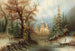 Winter landscape with ice skaters near a castle - Albert Bredow — artwork view