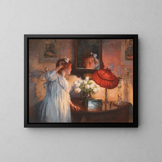 The Mirror - Albert Chevallier Tayler — framed artwork on a wall