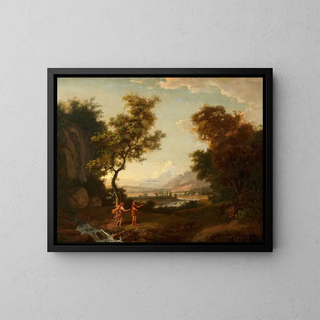 Ideal Landscape Painting - Albert Christoph Dies — framed artwork on a wall