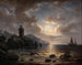 Côte de nuit avec phare - Albert De Marees — artwork view
