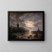 Côte de nuit avec phare - Albert De Marees — framed artwork on a wall