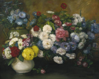 Flowers in Three Vases - Albert Dubois-Pillet — artwork view