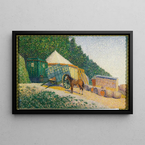Petit camp de cirque - Albert Dubois-Pillet — framed artwork on a wall
