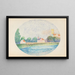 Morning on the Marne at Meaux - Albert Dubois-Pillet — framed artwork on a wall