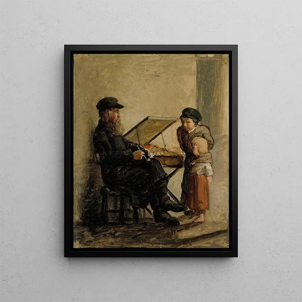 Sketch of a Russian cake seller at the southern port market of Helsinki - Albert Edelfelt — framed artwork on a wall