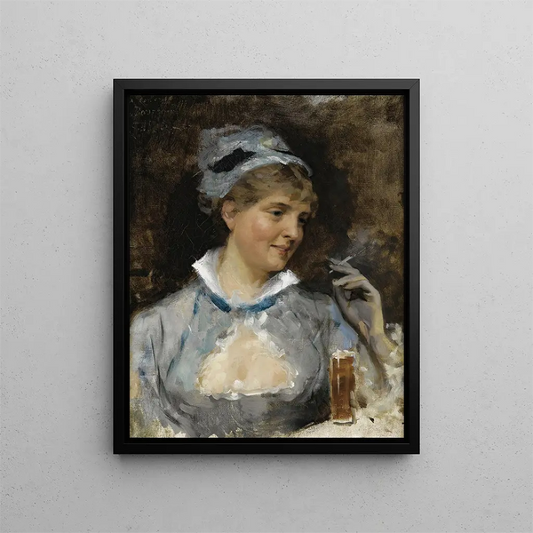 Au Bar - Albert Edelfelt — framed artwork on a wall