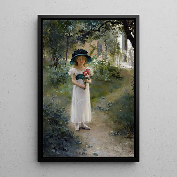 Au jardin - Albert Edelfelt — framed artwork on a wall