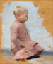 Repetition of the child in a red dress for Saturday evening in Hamar - Albert Edelfelt — artwork view