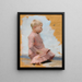 Repetition of the child in a red dress for Saturday evening in Hamar - Albert Edelfelt — framed artwork on a wall