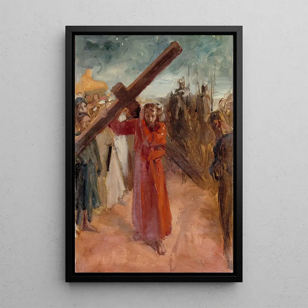 Christ portant la croix - Albert Edelfelt — framed artwork on a wall
