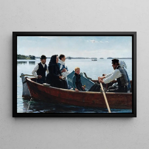 Transport du cercueil d'enfant, funérailles d'un enfant - Albert Edelfelt — framed artwork on a wall