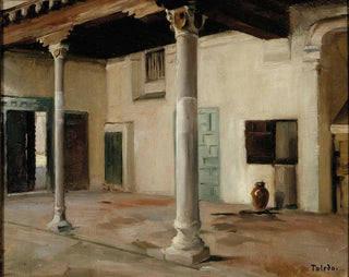 Interior Courtyard Painting in Toledo - Albert Edelfelt — artwork view