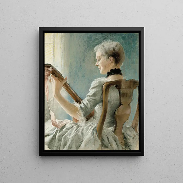 The Song of Spring by Dalin - Albert Edelfelt — framed artwork on a wall