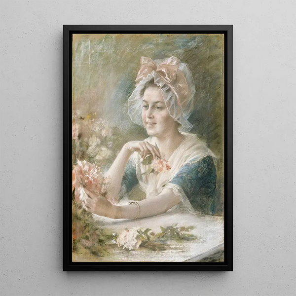 Flower Market Painting - Albert Edelfelt — framed artwork on a wall