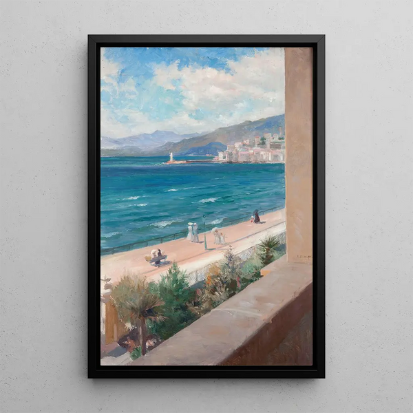 From my window in Cannes - Albert Edelfelt — framed artwork on a wall