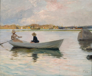 Girls in a Rowboat - Albert Edelfelt — artwork view