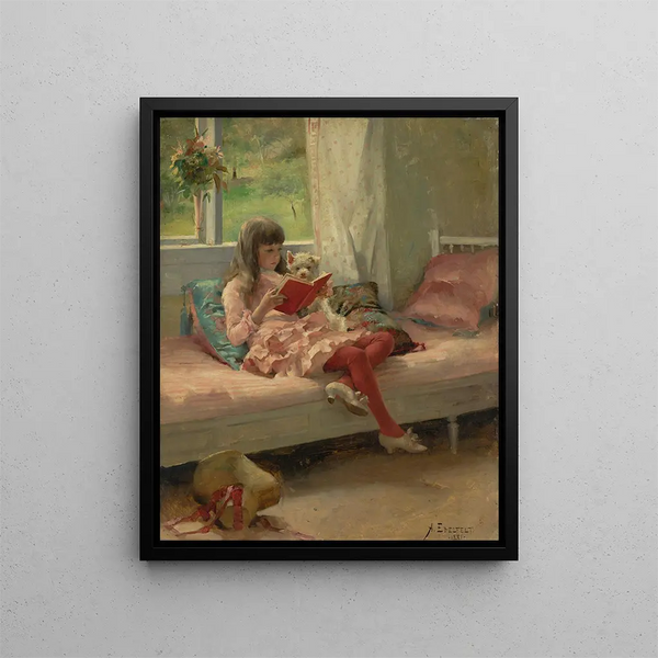 Bons amis, Berta et Capi - Albert Edelfelt — framed artwork on a wall