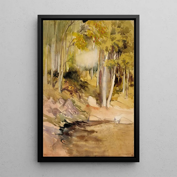 in the Woods - Albert Edelfelt — framed artwork on a wall